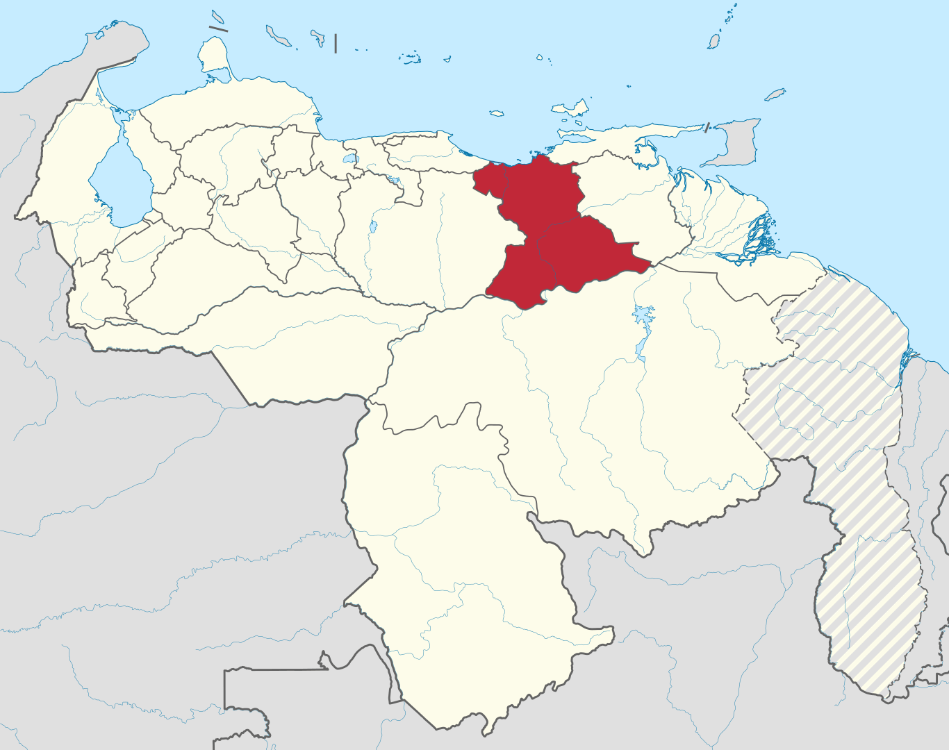 Mapa de Anzoátegui