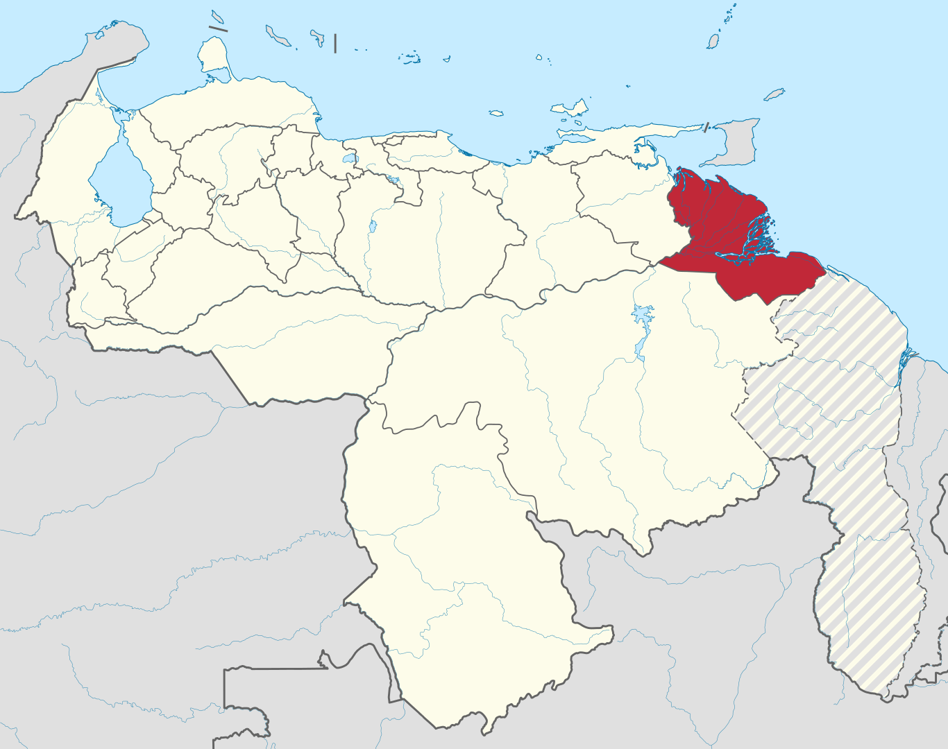 Mapa de Delta Amacuro